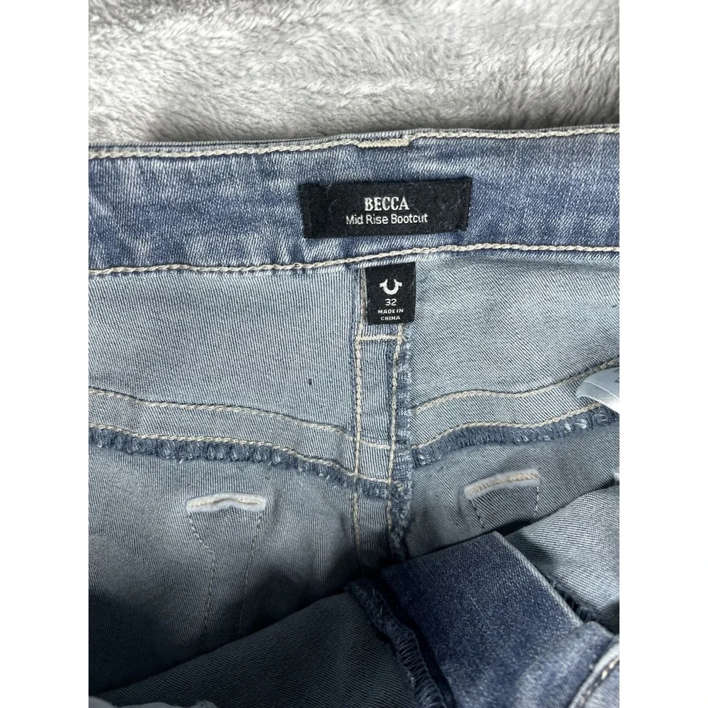 True Religion Jeans Womens Size 32 Becca Mid Rise Bootcut Denim